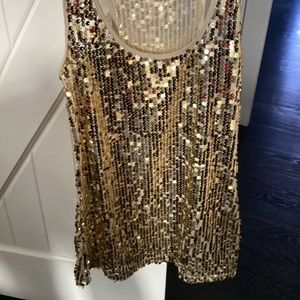 Gold sequin size medium tank top shirt  excellent condition